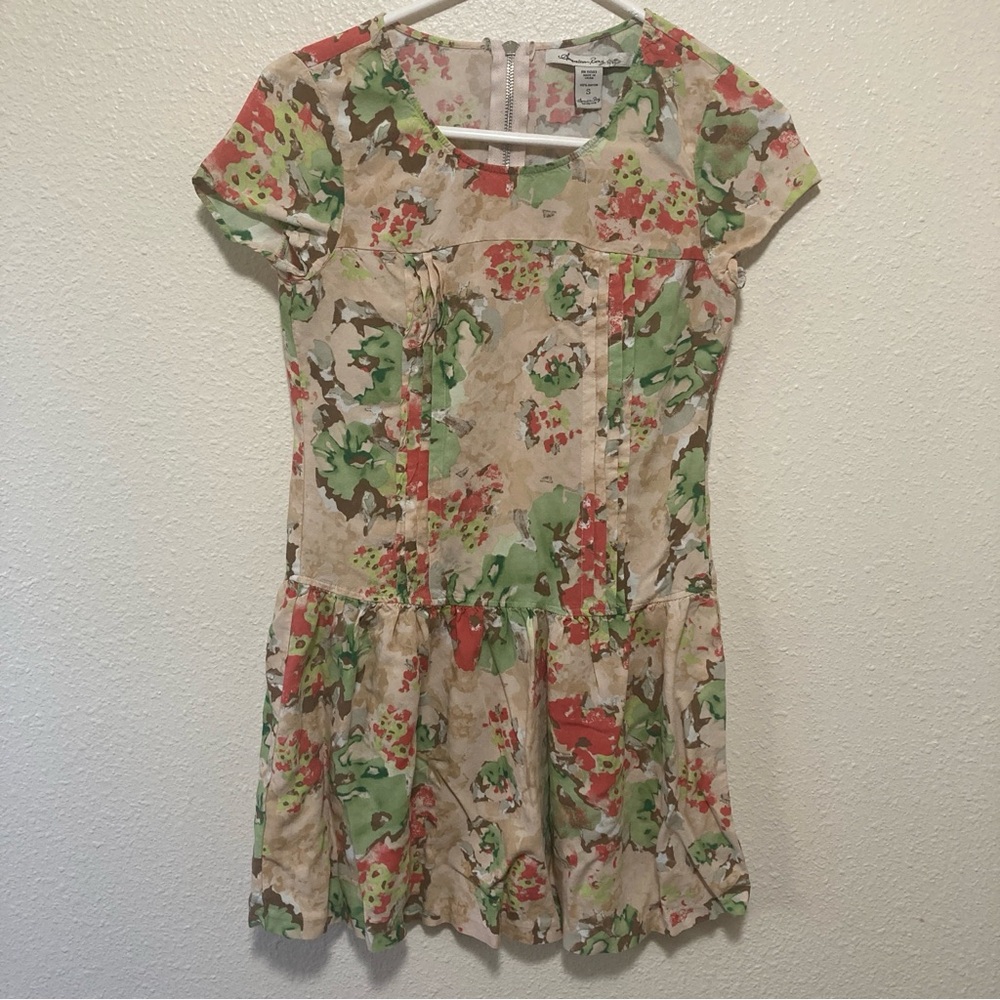 American Rag Cie Dress Womens Brown Floral Ruffles Prarie Cottage Core Sz S